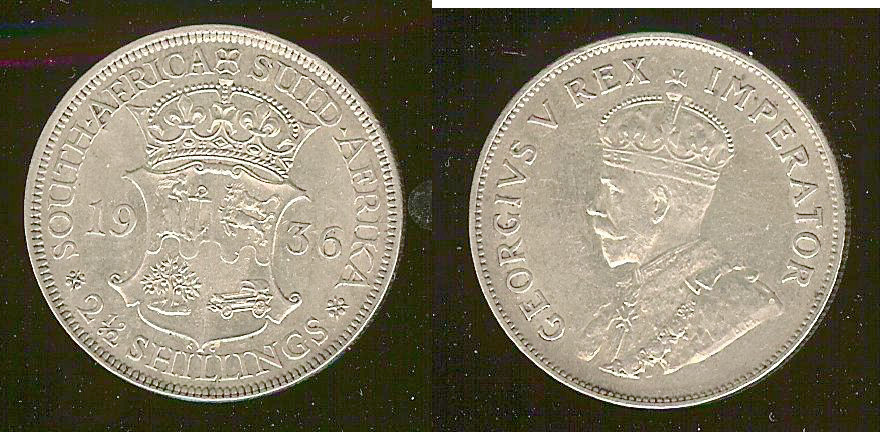 AFRIQUE DU SUD 2 1/2 Shillings George V 1936 TTB à SUP VI 1951